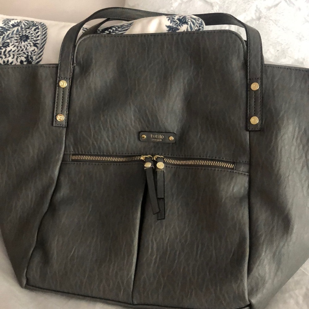 Large gray tote bag
